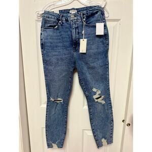 Good American Distressed Ankle Jeans with Chewed Hems – Size 15 – NWT